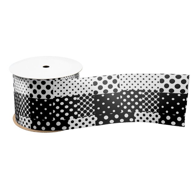 Ruban En Satin Mode noir blanc à pois Style Design  (Créateur téléchargé)