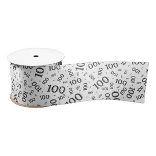 Ruban En Satin Modèle de chiffres modernes pour 100e anniversaire