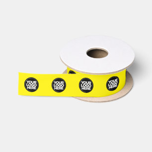 Ruban En Satin Modèle de logo d'entreprise personnalisé jaune
