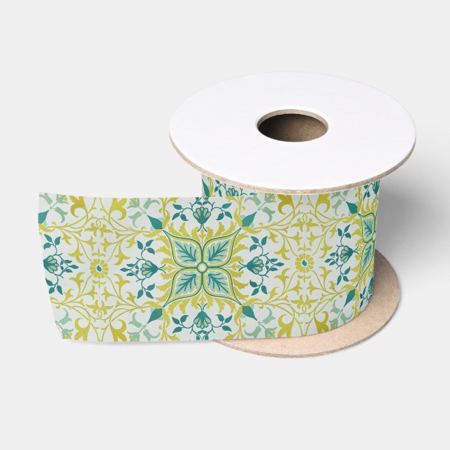 Ruban En Satin Modèle de plafond vert citron sans couture de Will (Bobine)