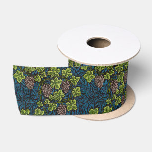 Ruban En Satin Modèle de vigne de raisin noir sans couture de Wil