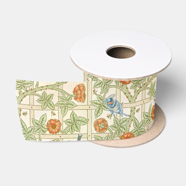 Ruban En Satin Modèle sans couture de treillis de William Morris  (Bobine)