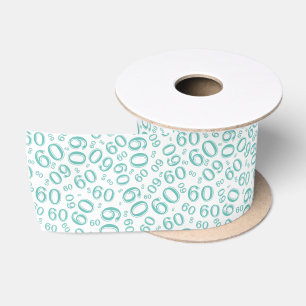 Ruban En Satin Moderne motif de numéro pour 60e anniversaire sarc