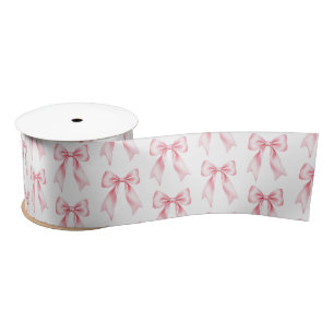 Ruban En Satin Moderne Tendance Mignon Coquette Motif Nœud Rose