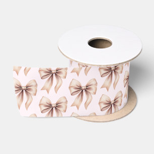 Ruban En Satin Moderne Tendance Mignon Coquette Motif Nœud Rose
