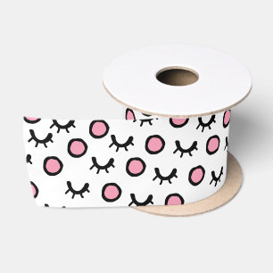 Ruban En Satin Moderne tendance scandinave motif à points yeux fe