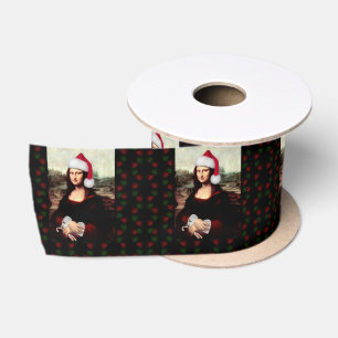 Ruban En Satin Mona Lisa Chapeau de Père Noël Noël