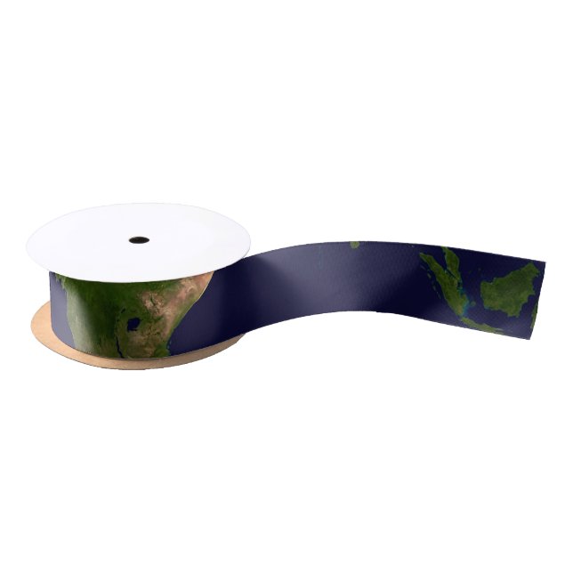 Ruban En Satin Monde entier - Planète Terre (Bobine)