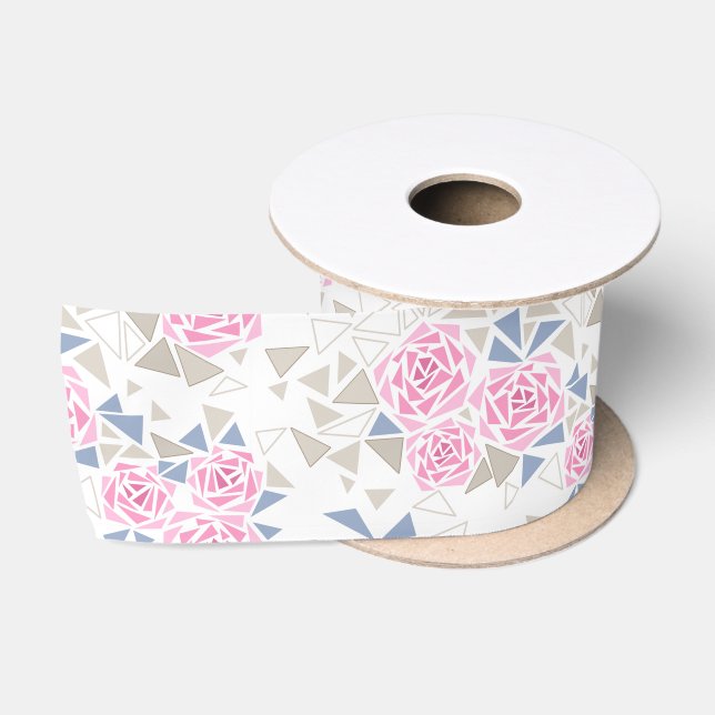Ruban En Satin Mosaïque, fleurs (Bobine)