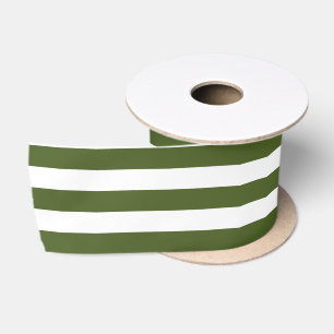 Ruban En Satin Moss foncé Grandes vertes et blanches