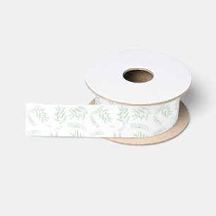 Ruban En Satin Motif à branche d'olivier naturel
