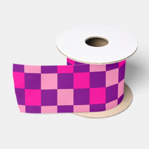 Ruban En Satin Motif à carreaux rose violet rose
