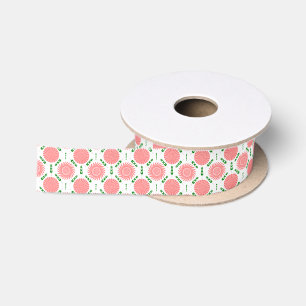 Ruban En Satin motif à fleurs roses