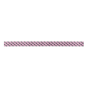 Ruban En Satin Motif à motifs de losanges rose et noir