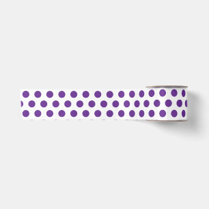 Ruban En Satin Motif à pois violet lavande sur fond blanc