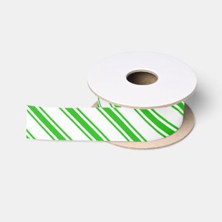Ruban En Satin Motif à rayures vert et blanc