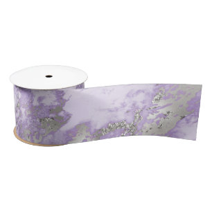 Ruban En Satin Motif Abstrait Chic Gris Violet Élégant