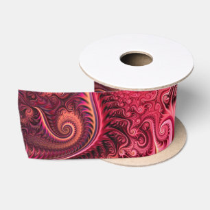 Ruban En Satin Motif Abstrait de spirale carmin bordeaux coloré