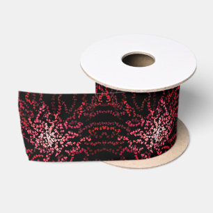 Ruban En Satin Motif abstrait de taches éclaboussées de roses et