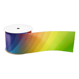 Ruban En Satin Motif artistique de tourbillon arc-en-ciel Tie-Dye