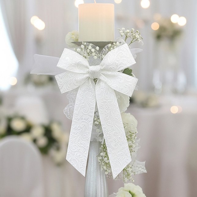 Ruban En Satin Motif blanc élégant (Créateur téléchargé)