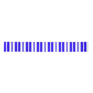 Ruban En Satin Motif Bleu Blanc Vertical Grilles