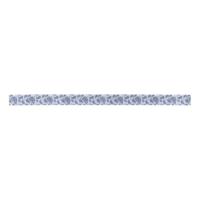 Ruban En Satin Motif Blue Paisley (Devant)