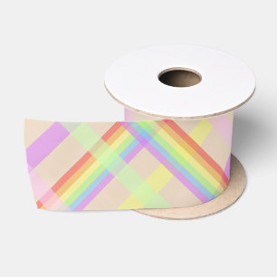 Ruban En Satin Motif carreaux arc-en-ciel Chic Urbain