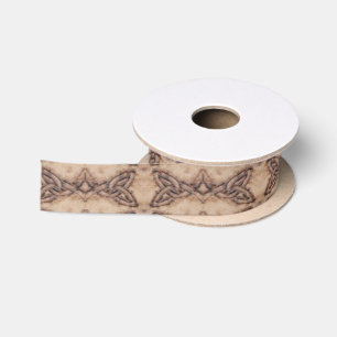 Ruban En Satin Motif celtique de Woodburned de noeud