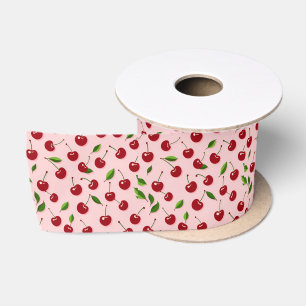 Ruban En Satin Motif cerise