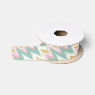 Ruban En Satin Motif chevron tribal ikat girly coloré chic