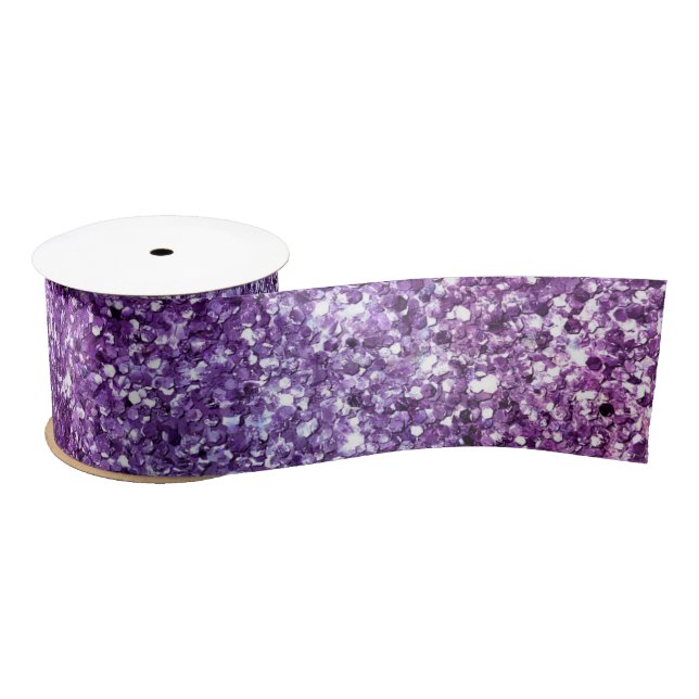 Ruban En Satin Motif chic abstrait violet élégant (Bobine)