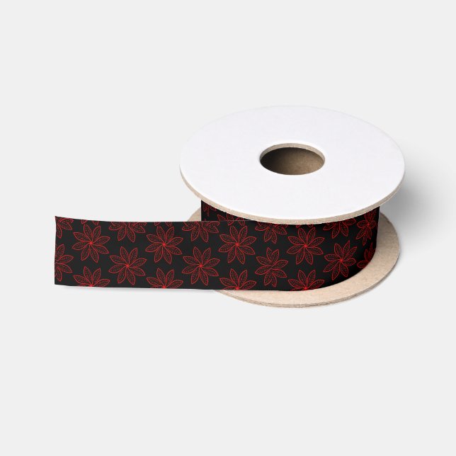Ruban En Satin Motif criminel sur noir (Bobine)