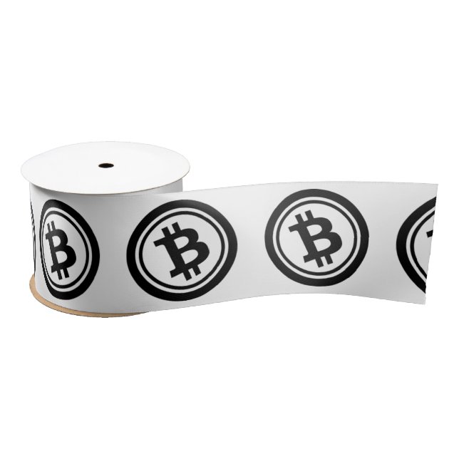 Ruban En Satin Motif crypto-monnaie avec bitcoin (Bobine)