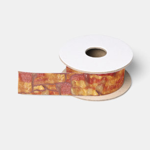 Ruban En Satin Motif d'arrière - plan de lard, nourriture frite