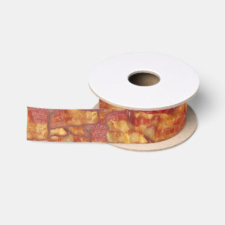 Ruban En Satin Motif d'arrière - plan de lard, nourriture frite