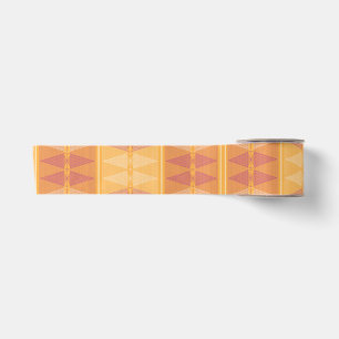 Ruban En Satin Motif d'art optique géométrique orange et magenta