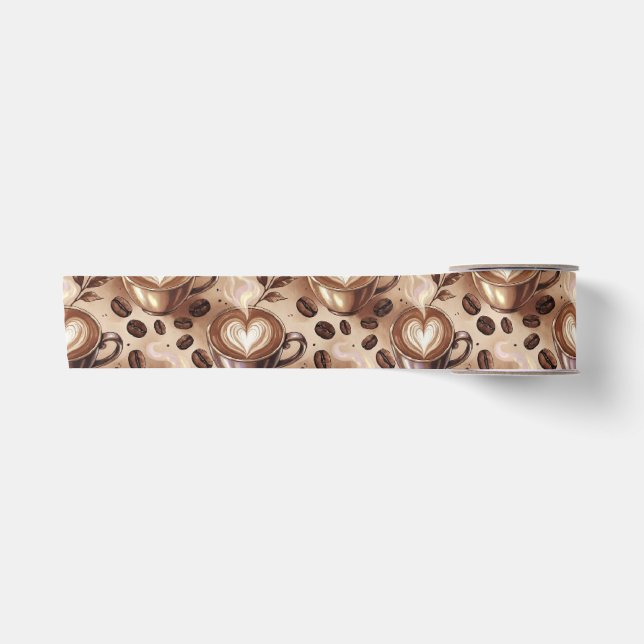 Ruban En Satin Motif de café (Devant)