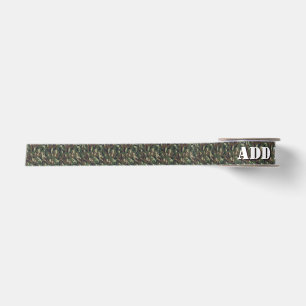 Ruban En Satin Motif de camouflage militaire de la forêt verte