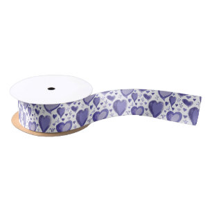 Ruban En Satin Motif de coeur violet Dessin Saint Valentin