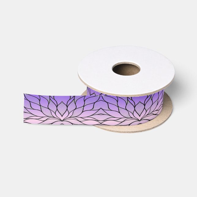 Ruban En Satin Motif de congé créatif Pearlescent violet (Bobine)