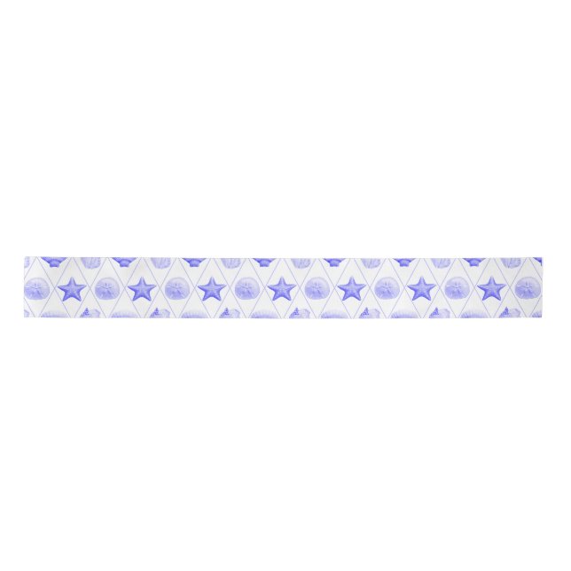 Ruban En Satin Motif de coquillage de plage (Devant)