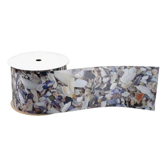 Ruban En Satin Motif de coquillages (Bobine)