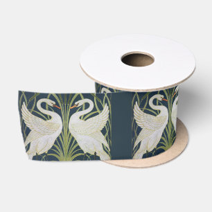 Ruban En Satin Motif de cygnes Art Nouveau : Impression de cygnes
