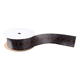 Ruban En Satin Motif de dessin de peau de vipère en couleur paste