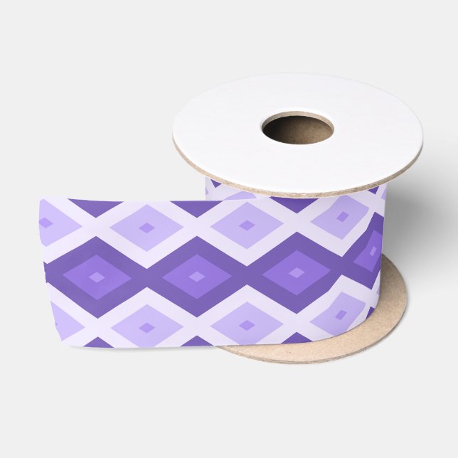 Ruban En Satin Motif de diamant violet (Bobine)