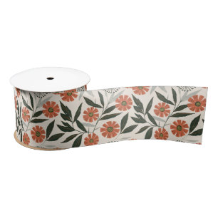 Ruban En Satin motif de fleurs