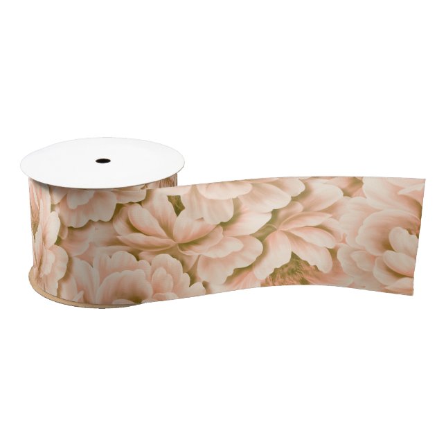 Ruban En Satin Motif de fleurs d'aquarelle moderne (Bobine)