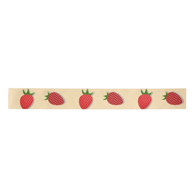 Ruban En Satin Motif de fraises pour les fruits à l'été bonnes vi (Devant)