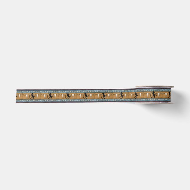 Ruban En Satin Motif de Gecko Amérindien (Devant)